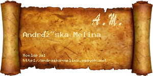 Andráska Melina névjegykártya